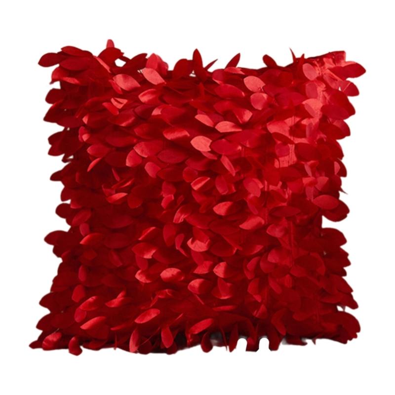 Pillow Cover 42x42cm Soft Decorative 3D Leaf Cushion Case Unique Touching For Sofa Couch Bed In Living Room