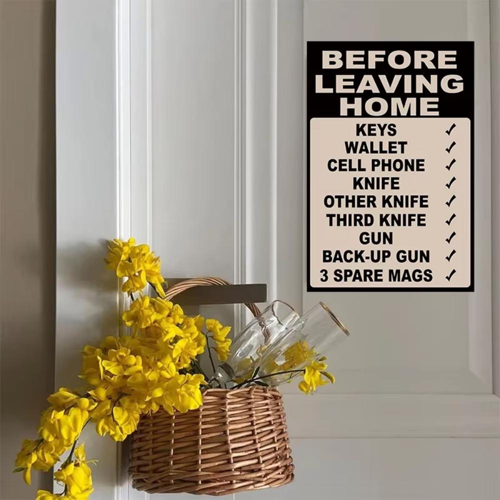 1pcs, Metal Sign Take Your Keys Gun Before Leaving Home Jail Cell Knife Metal Sign Home Bar Cafe Retaurant Wall Decor