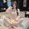 Factory goods 1011 autumn and winter new ice silk pajamas women's Douyin fashion cartoon Internet celebrity fashion loungewear suit