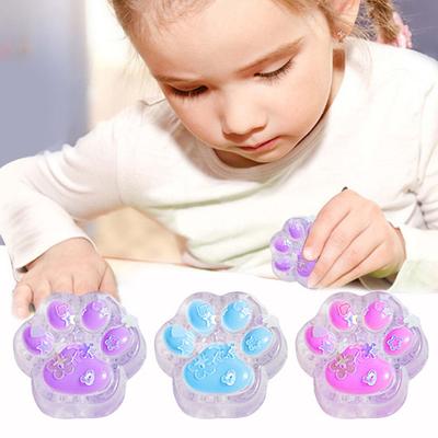 3Pcs Mini Cat Paw Squeeze Toy Stress Relief Kitten Paw Pinch Sensory