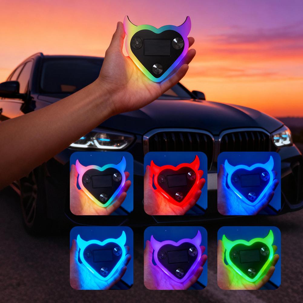 Universal Solar-Powered Car Window Heart-shaped Ambient Interior Lamp Gift Ambient Light Accessories Atmosphere Ideal Auto U4T2