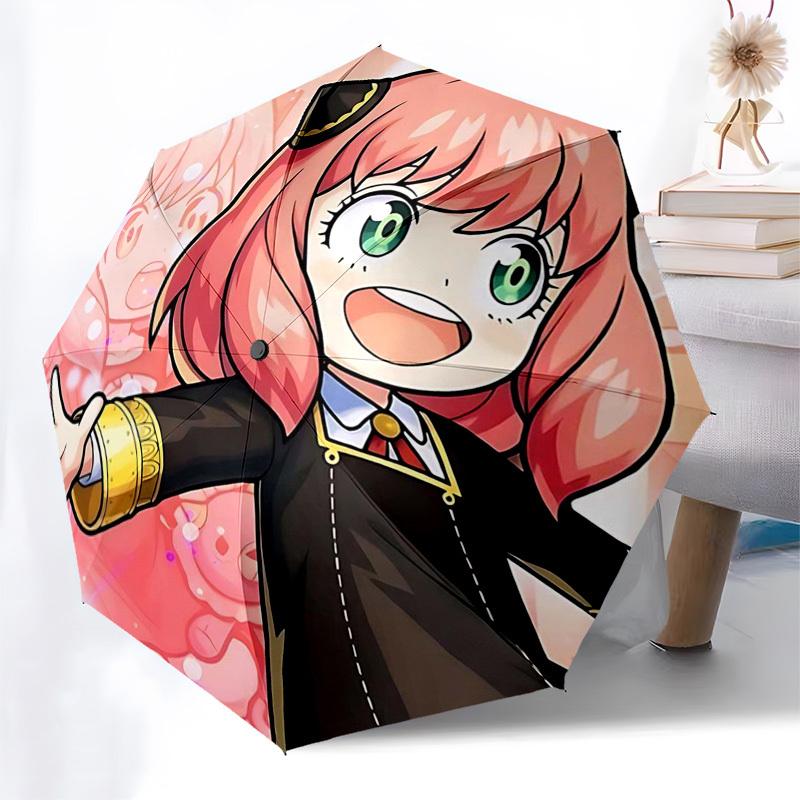 

1pc Anime Character Pink Hair Automatic Opening Folding Umbrella - 8 Bone Iron Frame, Outdoor, Festival Gift for Fans, Travelers, Daily Use.W086