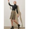 Bikeomin Wool Glen Check Pintuck Bermuda Asymmetrical Pants