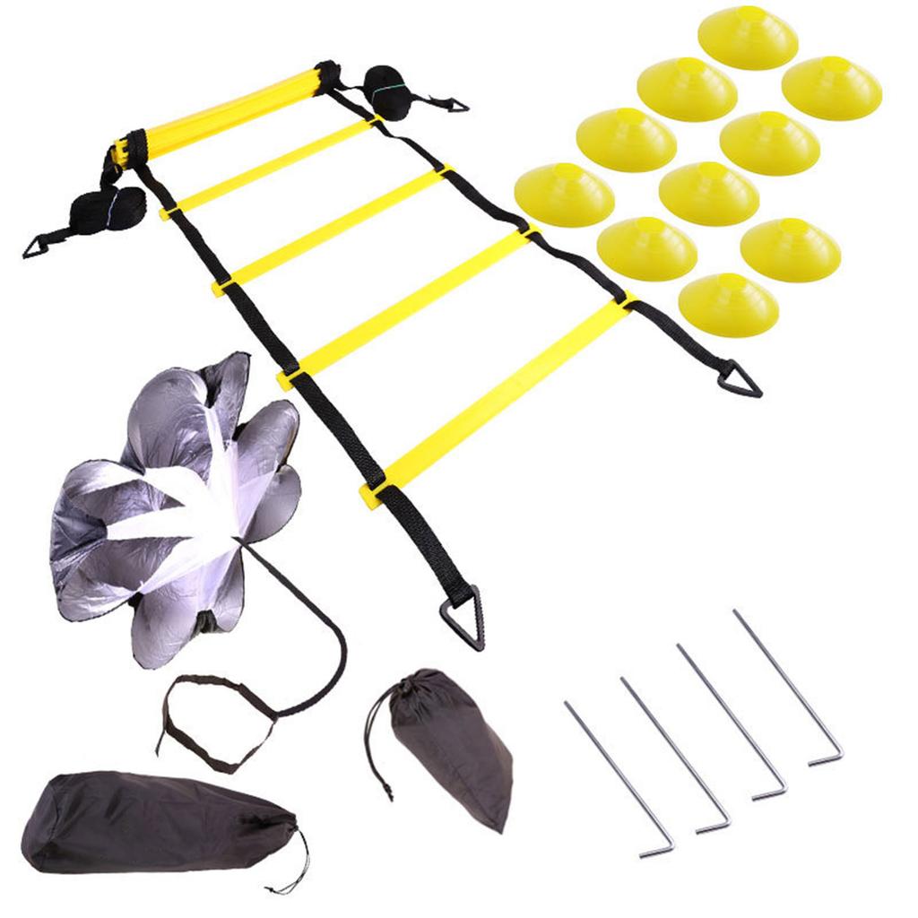 Agility Speed Ladder Soccer Ball Football Flexibility Training Ladder and Carry Bag for Kids Adults Sports Equipment Set