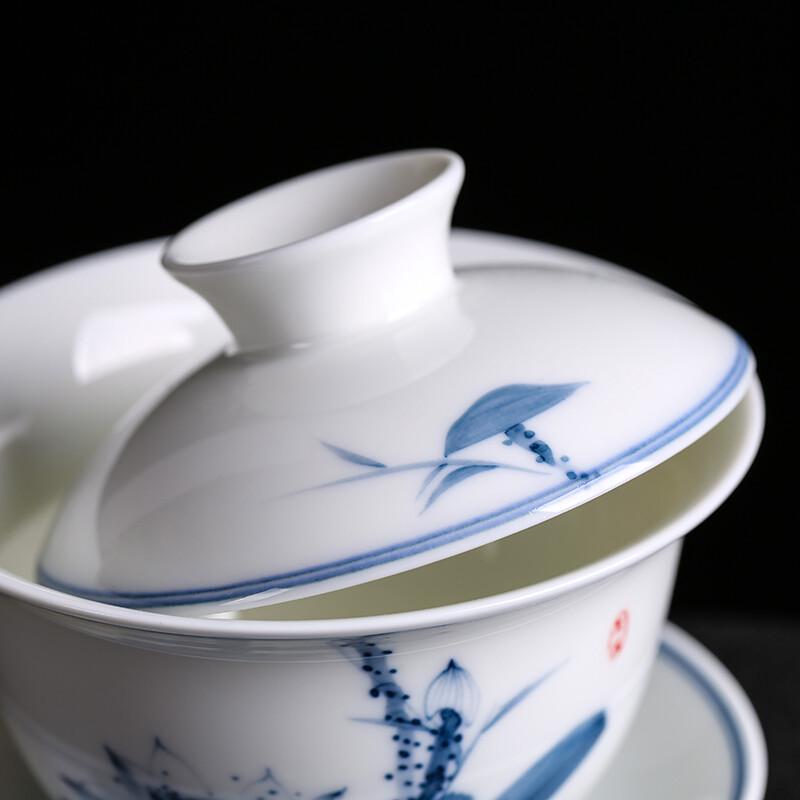MULTIPOTENT Hand-painted Thin Porcelain SanCai Gaiwan