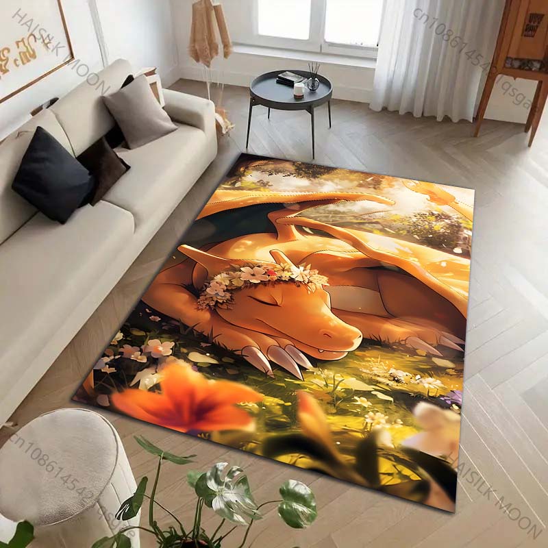 1PC Pocket Monsters Charizard Carpet for Living Room Bedroom Kid's Room Home Decor Area Rug Sofa Cloakroom Play Mat for Gifts