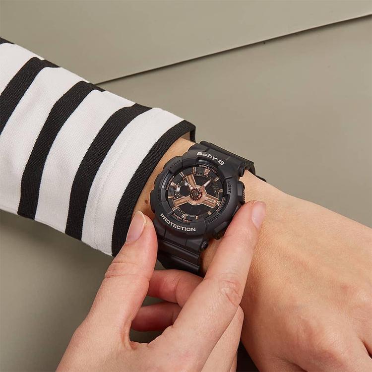 Casio Series 100M Waterproof Quartz Movement Resin Strap Watch Women watches Gray BA-110RG-1ADR