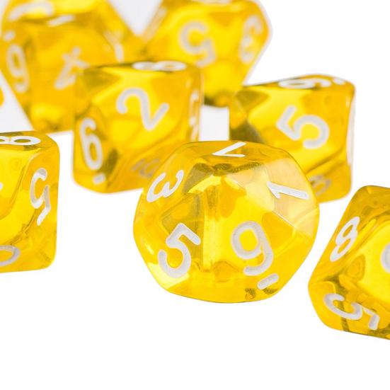 10Pcs Transparent Polyhedral D10 Multicolor Dice Game Party Pub Supplies Gift