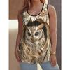 Women's Sleeveless Vest Creative Color Pattern Cat Printing Comfortable Soft Fashionable Versatile Summer Vest