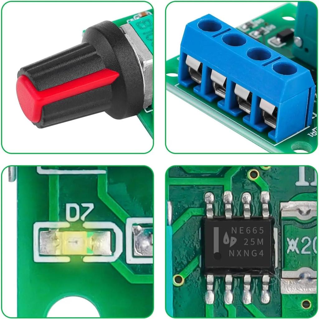 2 Stück Niederspannungs-Gleichstrommotor-Drehzahlregler Einstellbarer Treiber Gleichstrommotor Drehzahlregler Schalter mit Drehzahlreglerknopf