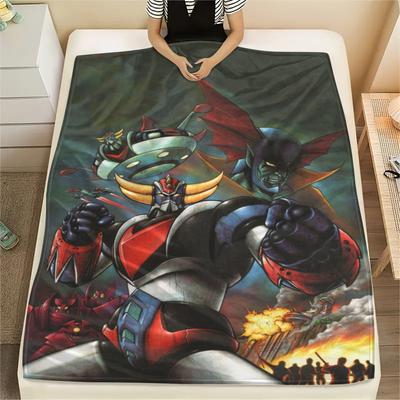 1Pc Grendizer Goldorak Print Flannel Blanket, High Quality Comfortable for All Seasons, Home Decor, Warmth and Comfort, Perfect for Christmas Gifts 51