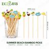 ECO JFB 120mm Mushroom Bamboo Party Picks for Fruit Cheese Woodland Events Custom Shape Bulk   B2B Supply Pack