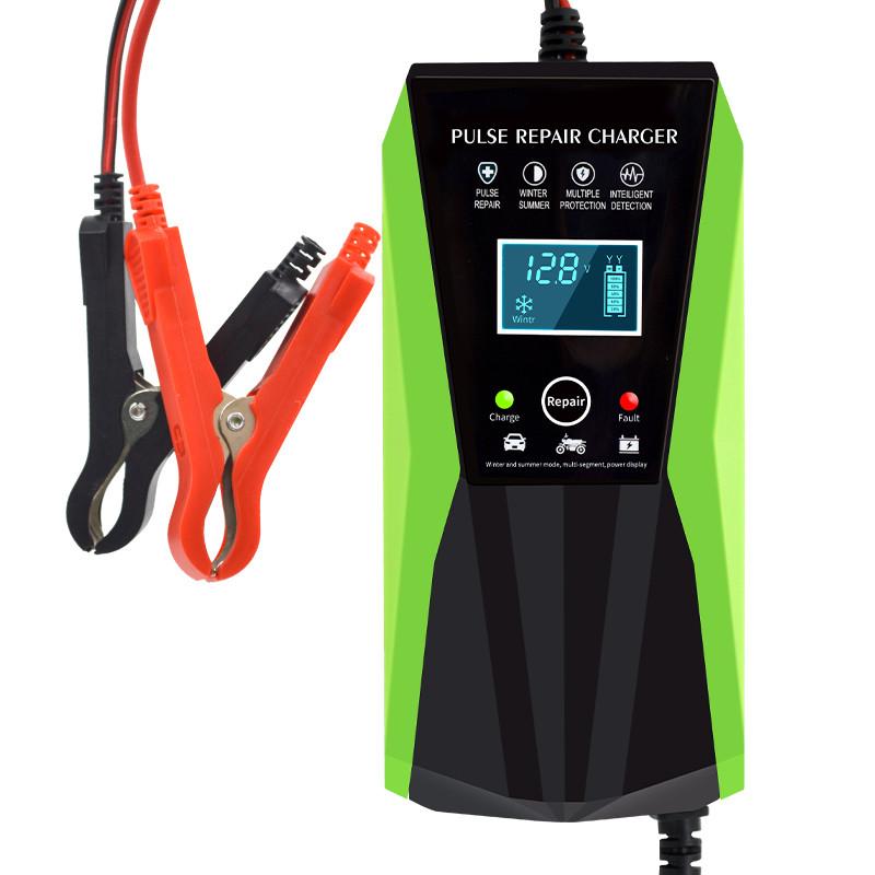 12V 10A Car Battery Charger Auto Smart Battery Charger with LCD Touch Screen Display Pulse Repair Chargers Wet Dry Lead Acid