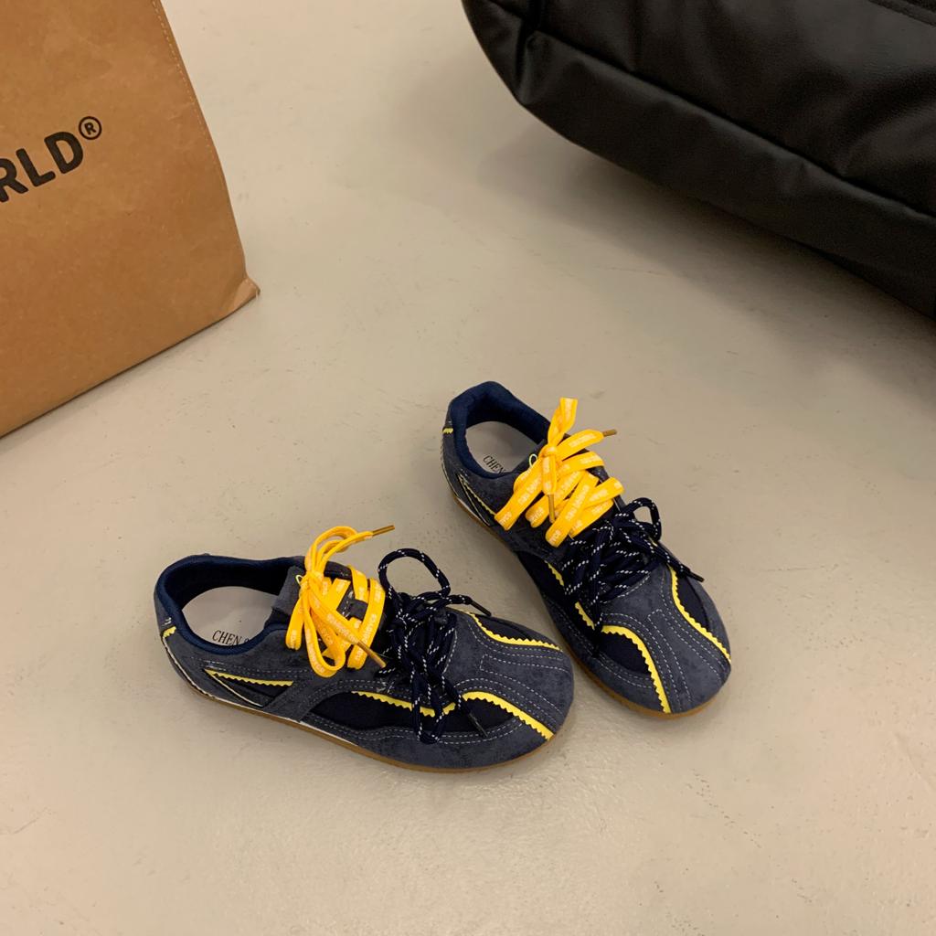 Färgmatchande snörskor med dold platå för moralträning sport- och fritidsskor brädskor dam hösten 2025 nya halkfria sulor Forre