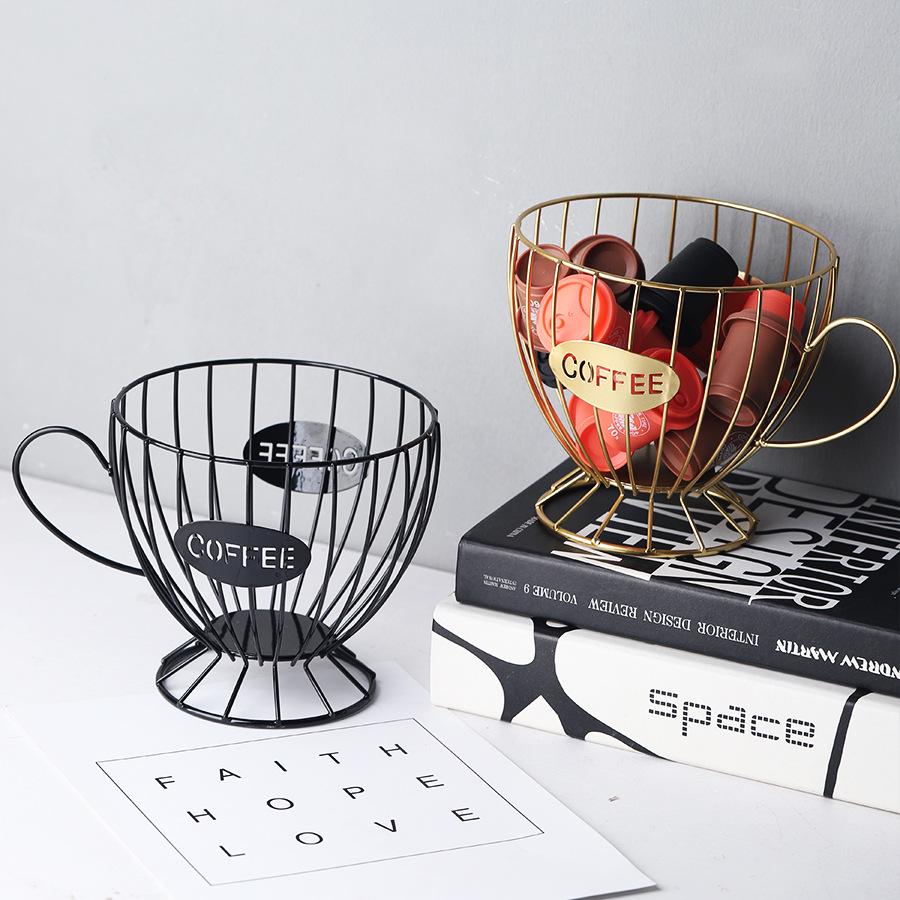 Nordic Iron Art Coffee Capsule and Snack Storage Basket