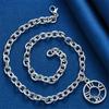 925 Sterling Silver Delicate Roman Numeral Round Pendant Necklace for Women - Fashionable Party Wedding Gift Jewelry