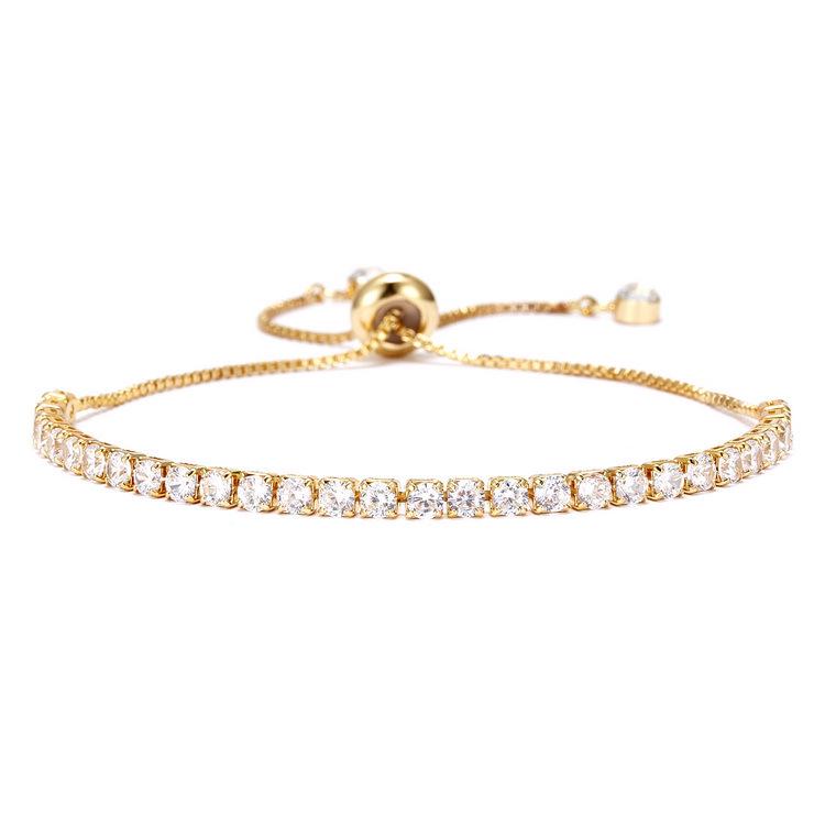 Cross-Border High-End 3mm Zircon Women s Artistic Adjustable Bracelet