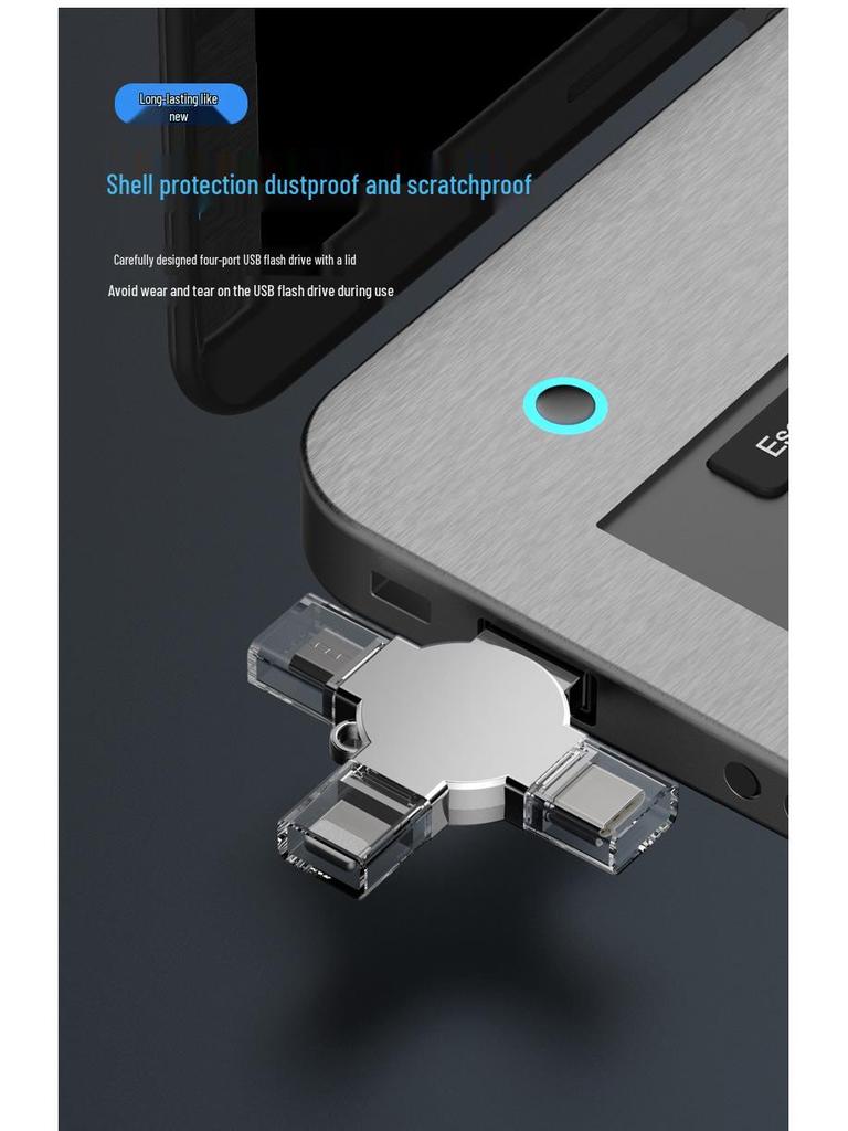 High-Speed 4-in-1 USB Flash Drive for Android & Type-C Phones: 32G/64G