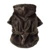 Two-Legged Fleece Dog Bathrobe and Towel for Small and Medium-Sized Dogs