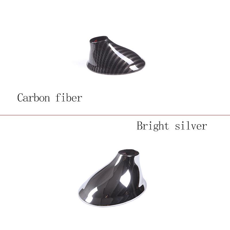 For Fiat 500 2011-2015 ABS Carbon fiber/Bright Silver Car Roof Antenna Cover Base Protection Decorative Cover Car Accessories