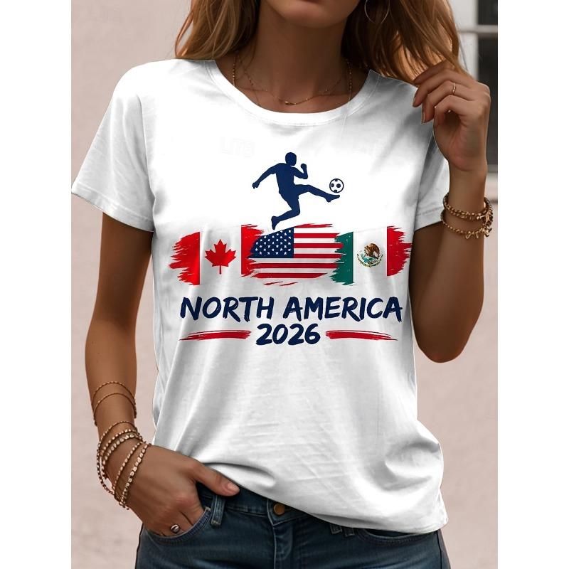 

Women s T Shirt Print Graphic Stylish Classic Casual Short Sleeve Crew Neck Regular Tops S