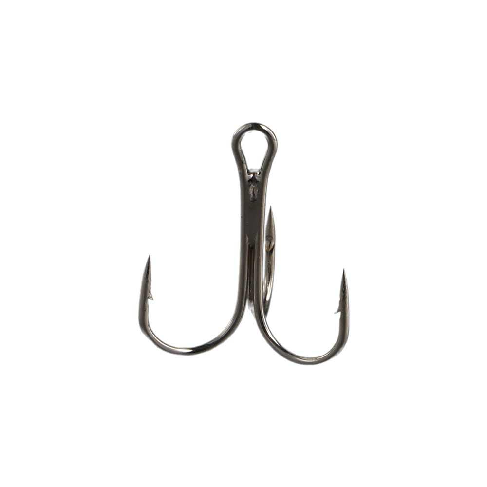 Sharpened High Carbon Steel Silver Fishhooks Barbed Fishhook 2/4/6/8/10 Treble Fishing Hook