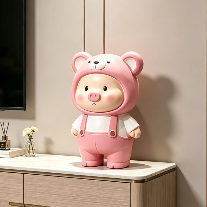 Large Capacity Cartoon Piggy Bank Decorative Figurine Living Room Saving Money Only In Not Out