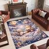 Teddy Bear Theme Crystal Velvet Rug Personalized Custom Name Text Soft Floor Mat Home Decor