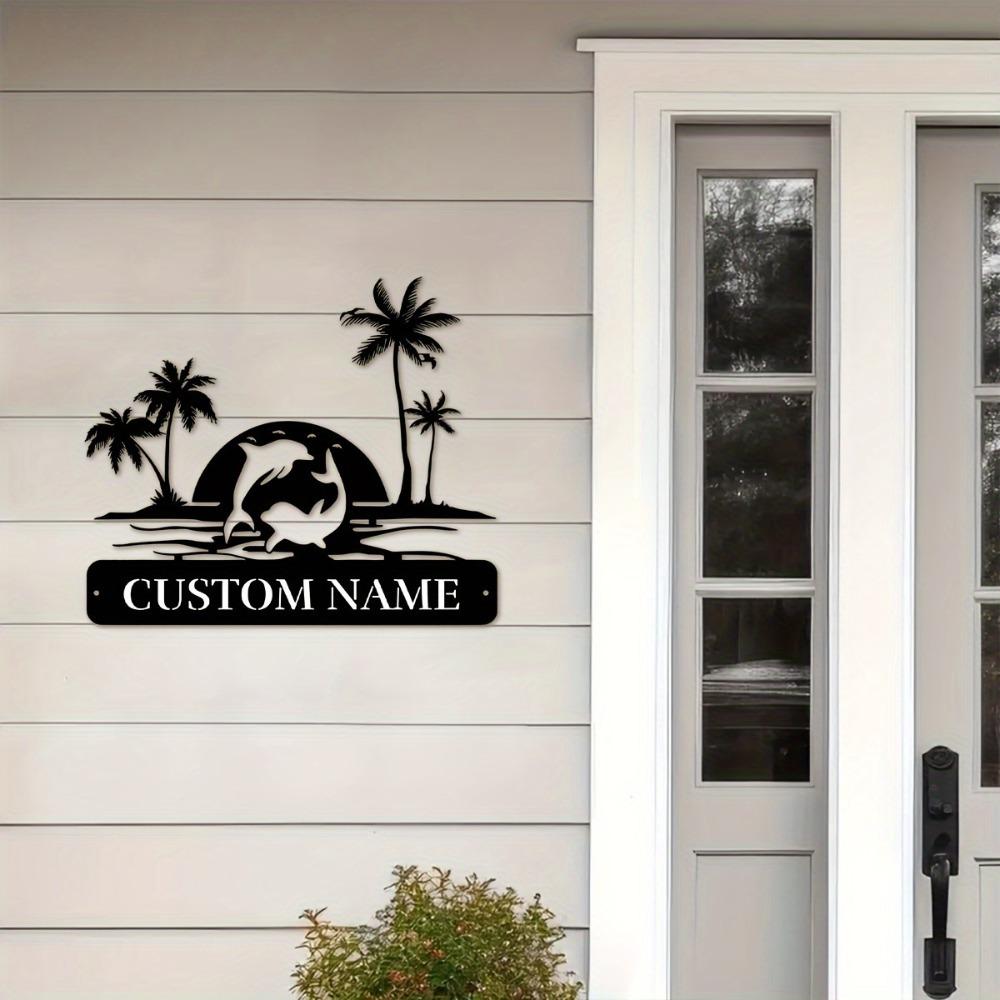 Custom Whale Metal Emblem – Vintage Home Decor for Indoor/Outdoor, Personalized Family Name Wall Art, Ideal Gift for Loved Ones.