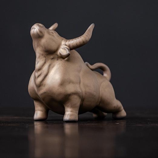Keramisk Lycklig Ko Prydnad Maskot Hem Vardagsrumsprydnad Tolv Stjärntecken Oxens År Gåvor Tebord Tehusdjur