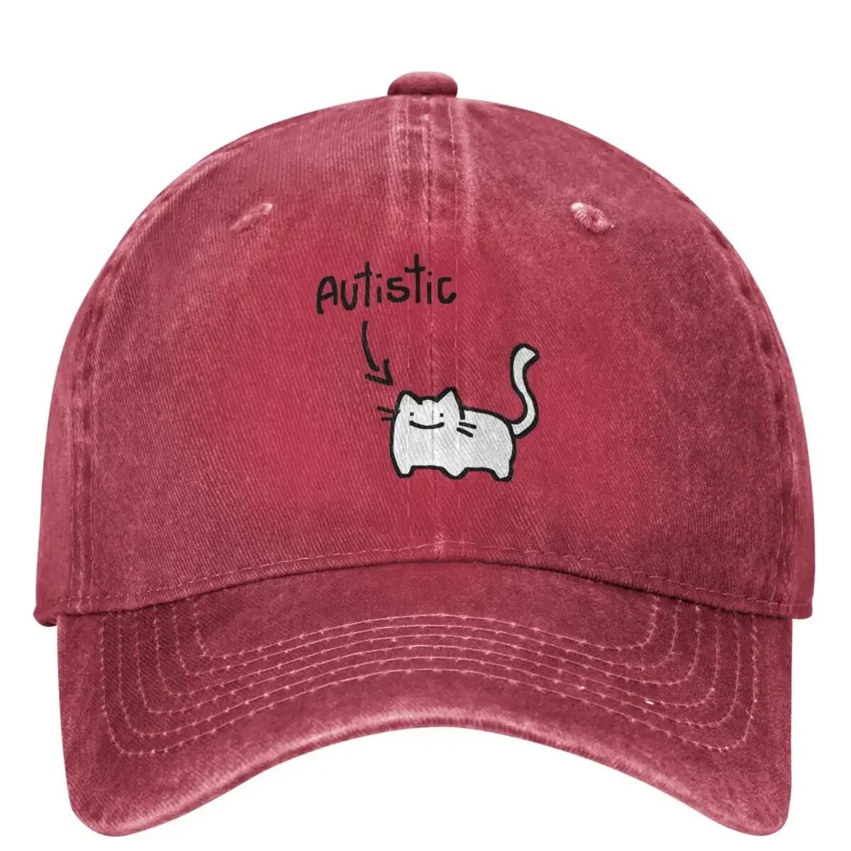 

Autistic Cat Baseball Cap Animal Outdoor Sport yk Funny Trucker Hat Unisex Women Vintage Designer Baseball Caps One Size