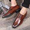 Fashion Men's Classic Retro Derby Shoes Mens Business Dress Office Leather Shoes Men Fashion Wedding Party Flats