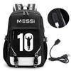 Football Star Peripheral Backpack Fashion Teen Usb Backpack Campus Student School Bag