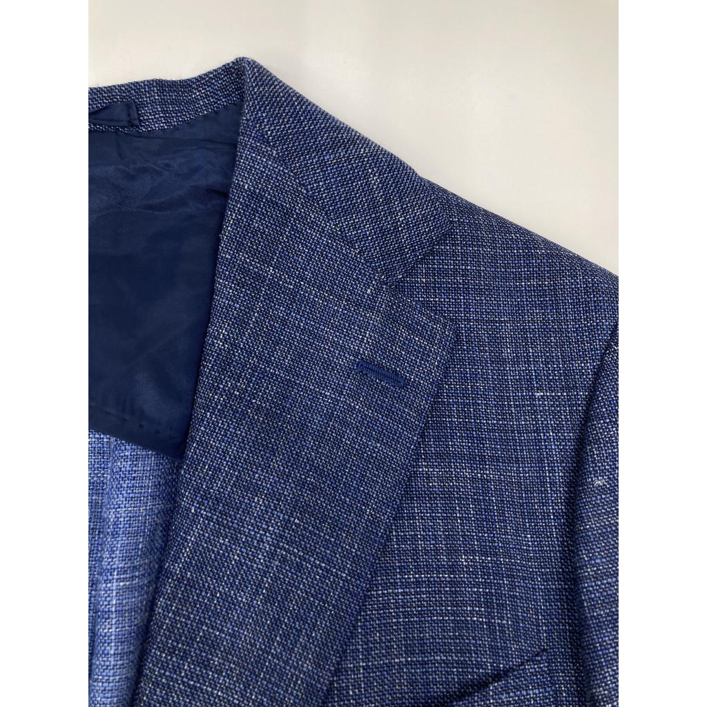 Brilla per il gusto Blue Woolcycle Linen Solid Jacket Jacket 48 blueUsed