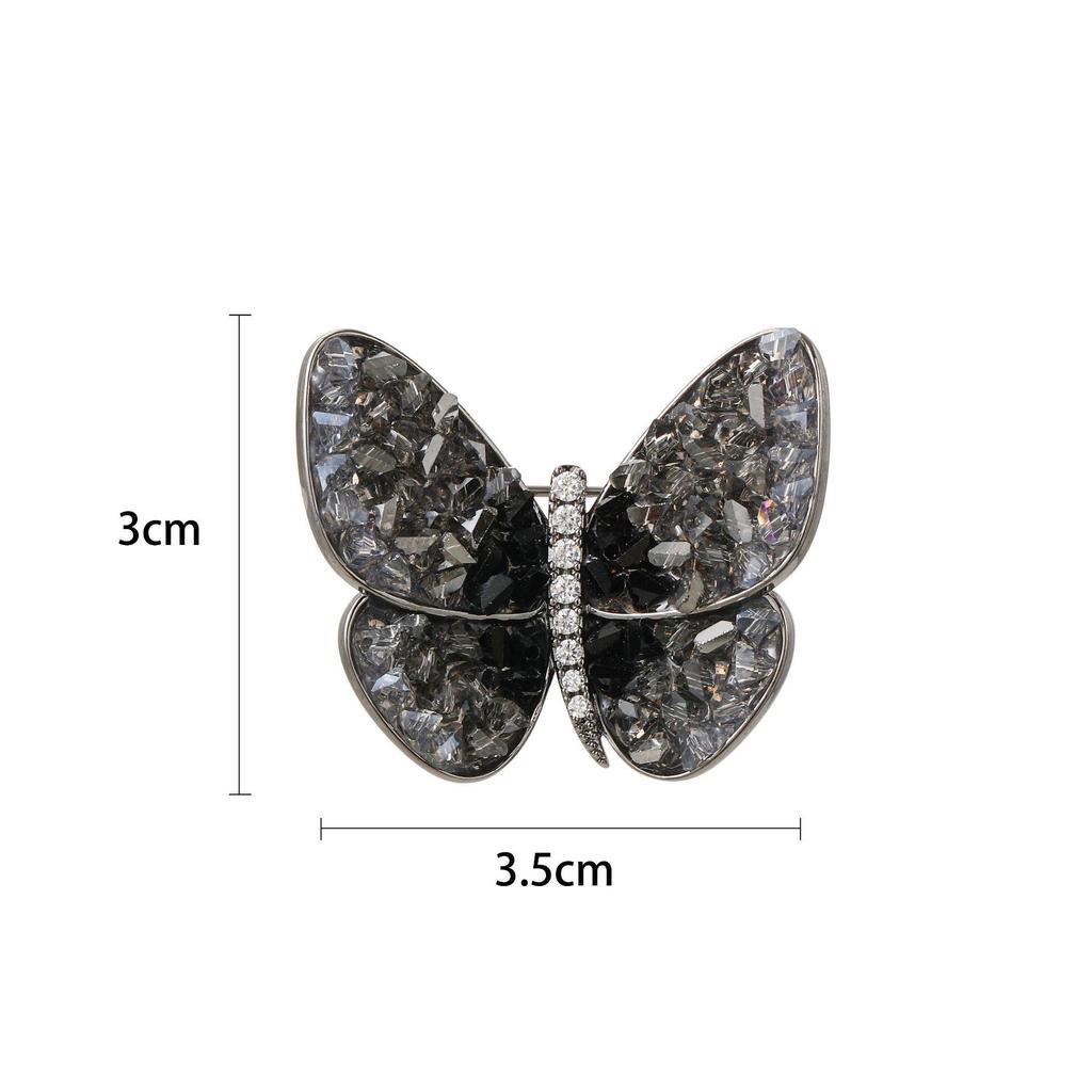 Snowflake & Butterfly Zircon Brooch with Freshwater Pearl for Women's Korean Style Suit Coat