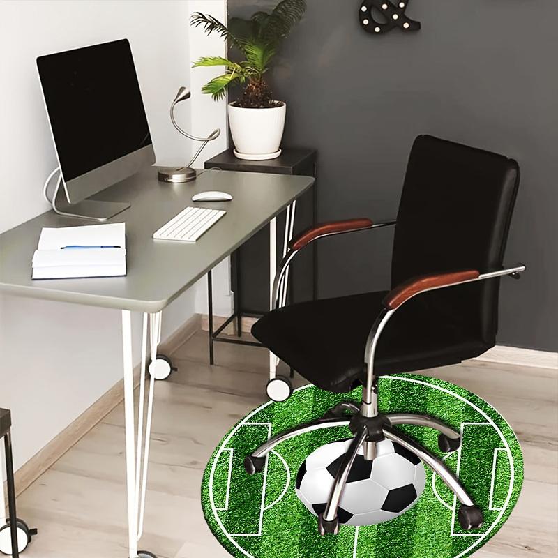 

1pc Office Carpet Chair Mats Soccer Field with Ball Perfect for Decorating Office Chairss, Or Bedrooms.YDT466 80cm by 80cm
