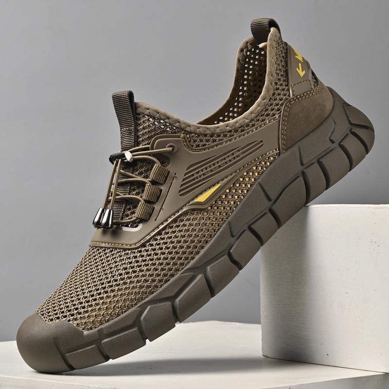 Fashion Summer Men Sandals Fashion Handmade Mesh Flats  Outdoor Beach Sandals Breathable Casual Beach Shoes Hollow Out Treking Footwear