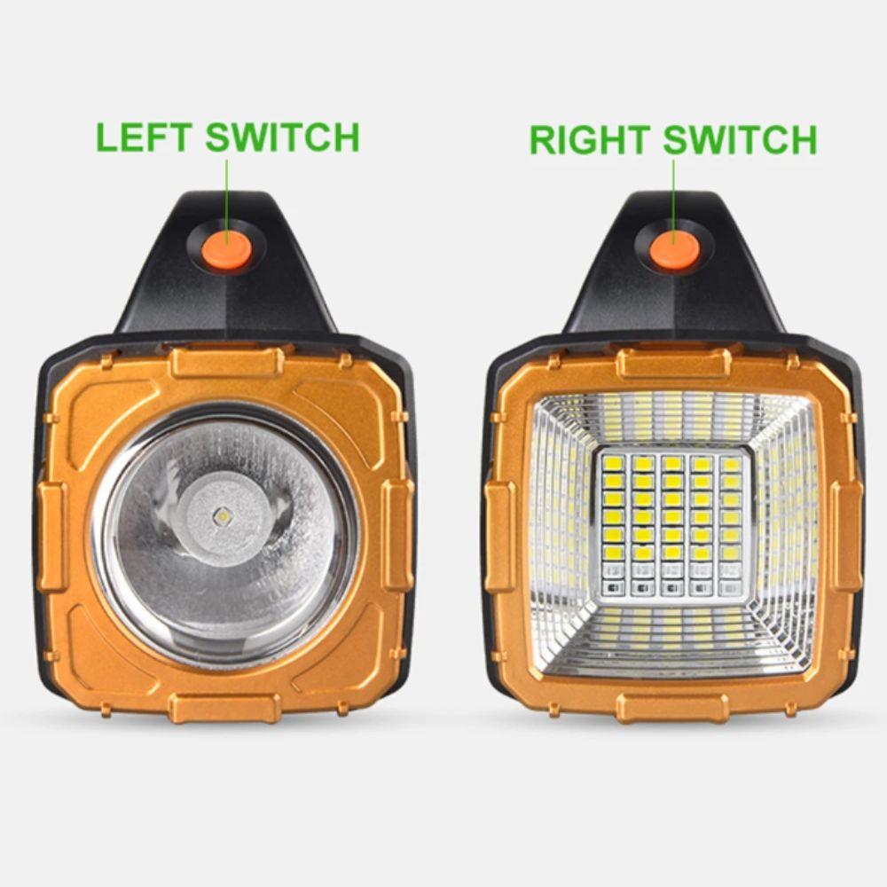Solar Rechargeable Rechargeable Flashlight Powerful LED Portable Searchlight  Emergency Use