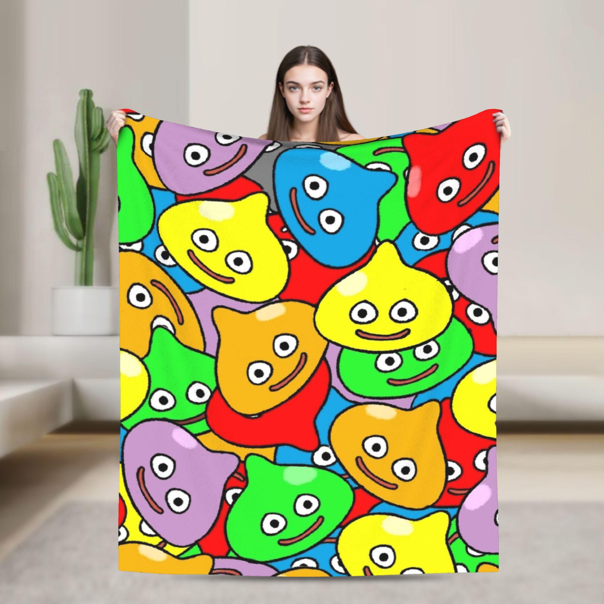 Super Soft Blanket Travel Dragon Quest Slime  Throw Blanket  Flannel Bedspread For Bedroom Print Sofa Bed Cover 30x40in