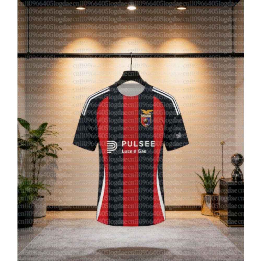 Fußballtrikot Casertana FC 2025-26 Heimtrikot 3D-Druck Erwachsener Kinder Athleisure T-Shirt Familie Sommer Schnelltrocknend Weich Leicht