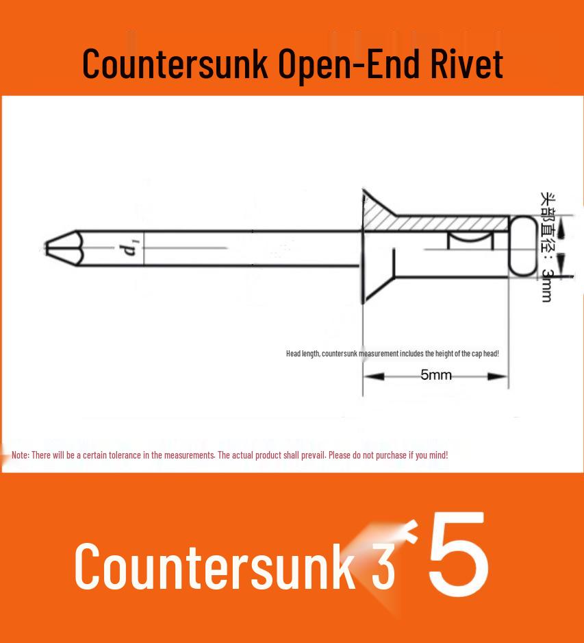 Aluminum Flat Head Iron Core Countersunk Pop Rivets