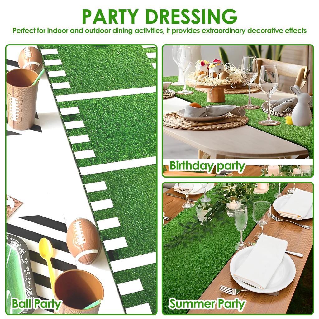 Artificial Grass Table Runner Soft Faux Grass Table Cloth DIY Grass Tabletop Decoration Anti-Shedding Artificial Grass