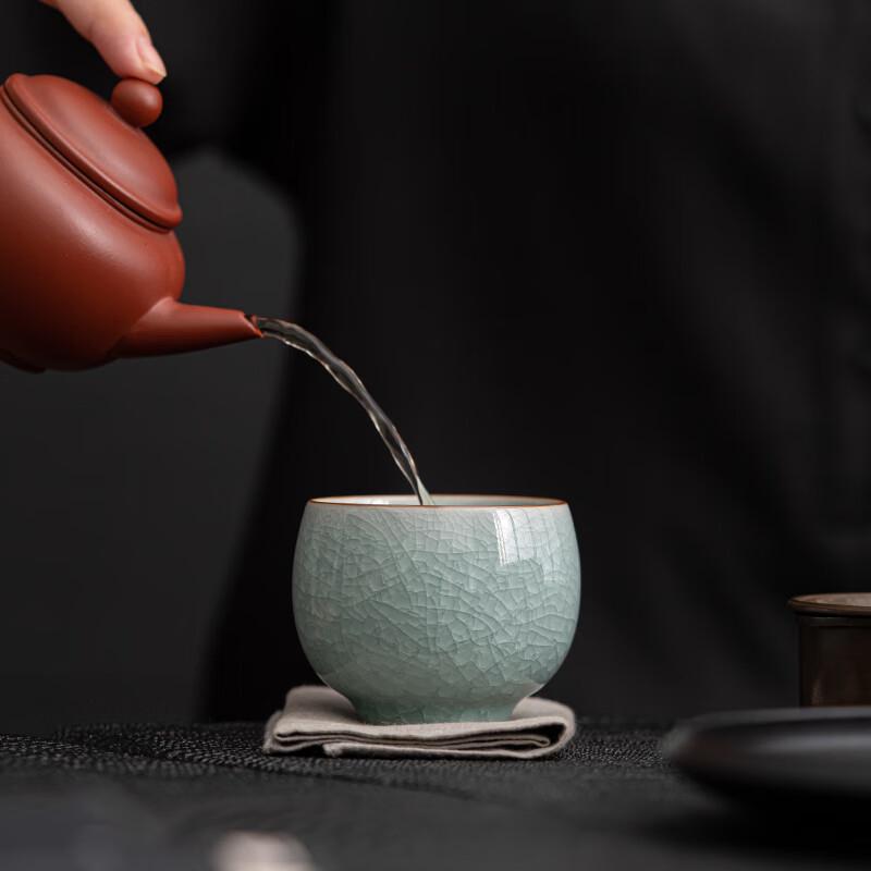 Ru Kiln Ice Flower Glaze Tea Cup Set