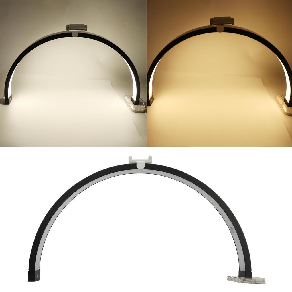 Half Moon Nail Desk Lamp 27 Inch 40W 2000LM 3200K to 5600K Half Moon Beauty Light for Lash Extension Skincare