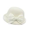 daughter elegant bow Australian wool white small pot hat top hat small fragrant felt hat upturned beret children