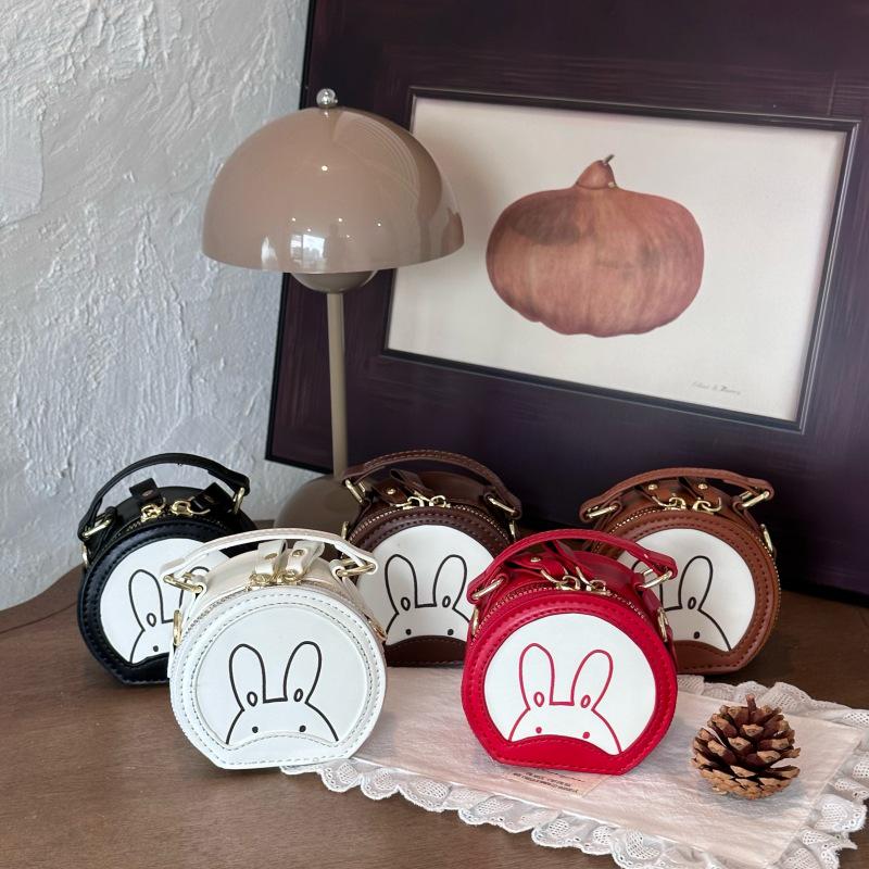 2025 Fashionable Girls' Rabbit Crossbody & Tote Bag – Cute Round Accessory for Little Girls