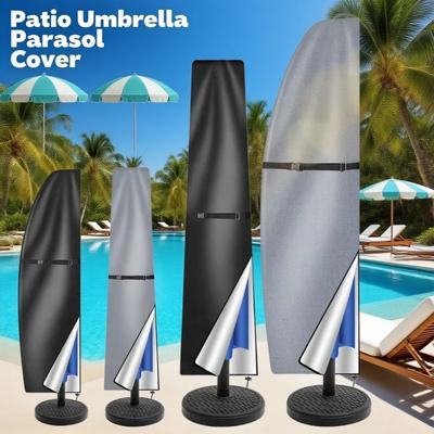Terrassen Sonnenschirm Schutzhülle Wasserdicht Outdoor Anti-UV Schutzhülle mit Reißverschluss Terrassen Sonnenschirmhülle für Outdoor Schirme
