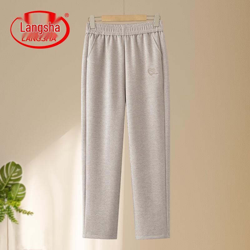 LangSha Women s Fleece-Lined Straight-Leg Casual Pants XL