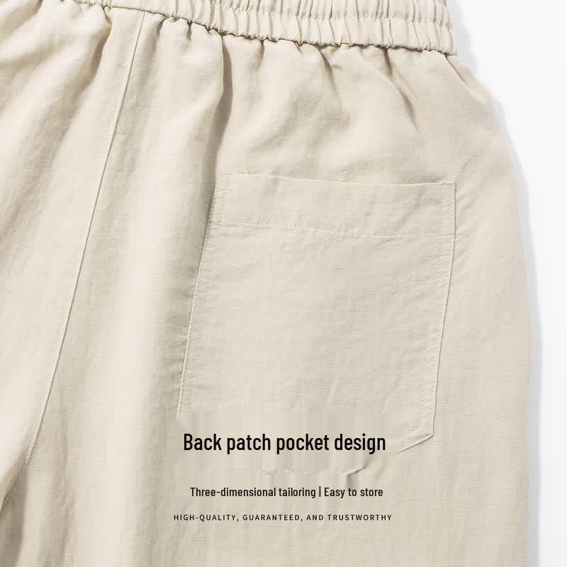 Hodo Men's Breathable Tencel-Linen Blend Drawstring Shorts