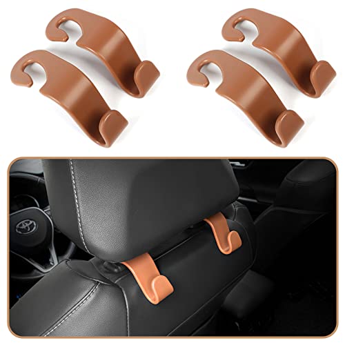 

RICISUNG Крючки для сиденья автомобиля, Набор из 4 штук, Крючки на подголовник, Автомобильные крючки, Грузоподъемность 20 кг, Крючки для хранения в автомобиле, Вешалки для багажа, Предотвращают падение грузов